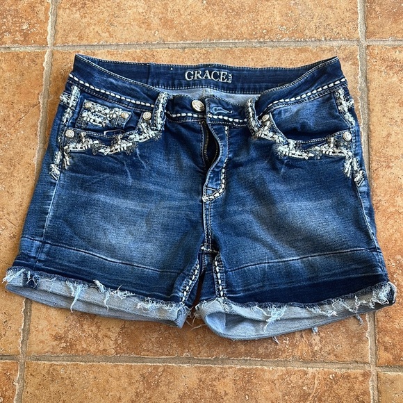 Grace in LA Blue Jean Shorts Size:29 - Picture 1 of 9